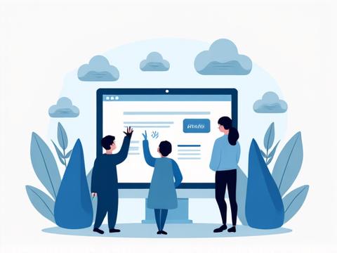 Symbolische Illustration von verschiedenen Menschen mit unterschiedlichen Zugänglichkeitsbedürfnissen, die alle eine digitale Plattform nutzen
